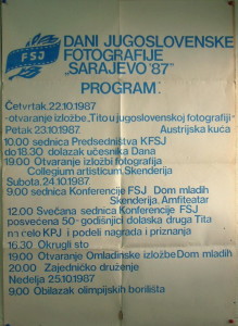 1987 Plakat Dana YU fotografije Sarajevo 1